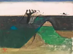 Abancay by Giselbert Hoke, 1980, gouache on paper, sold Jun 2017
