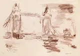 Tower Bridge II by Oskar Kokoschka, 1967, lithograph on paper, sold Jun 2017