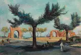 Viktor Tischler, Italian landscape, ca. 1935, oil on canvas