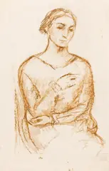 Joseph Floch, Portrait of a lady, 1925, pastel, washed, on paper, unframed