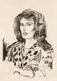Albert Birkle, Portrait of a lady, 1963, charcoal on paper, unframed