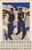 Alfons Walde, name day calender with "Bauernsonntag, 1937, offset print on paper