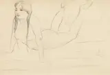 Hans Bohler, Lying nude, pencil on paper