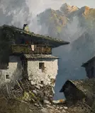Bergbauernhof by Oskar Mulley, ca. 1935, oil on canvas, sold Jun 2017