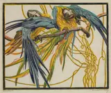 Araraunas by Norbertine Bresslern-Roth, linocut on paper, sold Jun 2017