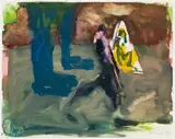 Siegfried Anzinger, Untitled, 1987, mixed media on paper; framed