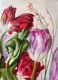 Lukas Johannes Aigner, Still life of tulips, 2012, oil on canvas; framed