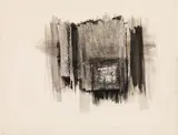 Hans Bischoffshausen, Totem, 1958, mixed media (india ink and wax) on paper; unframed