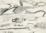Karl Anton Fleck, Um Wenigzell, 1976, graphite on paper; framed