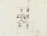Hans Bischoffshausen, Muggia, 1978, pencil on paper; framed