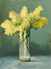 Alex Amann, Blumenstillleben, 2004, oil on canvas; framed