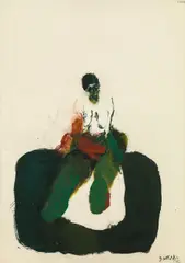 Akt by Giselbert Hoke, 1969, mixed media on paper; framed, offered Jun 2017