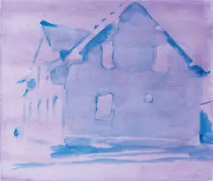 Felix Malnig, Haus (violett), 2002, varnish on canvas; unframed