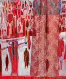 Sylvia K. Kummer, Sappho I, 2008/2016, mixed media, textile on canvas; unframed