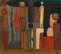 Otto Eder, Untitled, oil on canvas on wood; framed