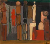 Otto Eder, Untitled, oil on canvas on wood; framed