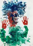 Otto Muehl, Untitled, 1985, mixed media on paper; framed