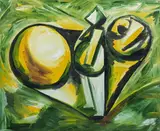 Hubert Schmalix, Pregnant, 1982, oil on canvas; framed