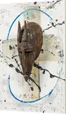 Hans Staudacher, Afrikanische Maske, 2003, mask, screen print on hardboard