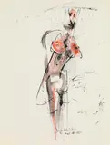nude by Hans Staudacher, 1987, mixed media on paper; framed, sold Jun 2017