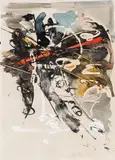 Untitled by Hans Staudacher, mixed media on paper; framed, sold Jun 2017
