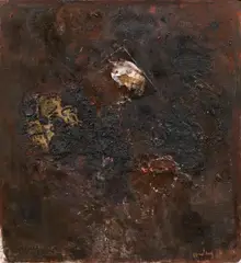 Josef Winkler, Untitled, 2014, acrylic and mixed media on wood; framed