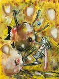 Erweiterte Nacht by Christian Ludwig Attersee, 1998, oil on canvas; framed, sold Jun 2017
