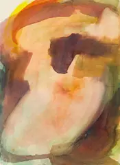 Buttonhole by Maria Lassnig, 1958, watercolour on paper; framed, sold Jun 2017