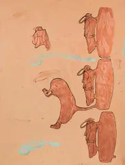 Bruno Gironcoli, Untitled, 1985, mixed media on paper; framed