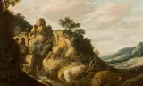 Pieter Van Groenewegen, Southern landscape with ruins, oil on panel
