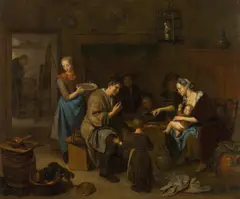 Richard Brakenburgh, A painter's family, oil on canvas