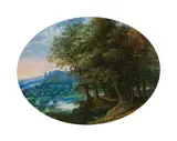 Jan Brueghel the Elder, Forest landscape with view of the Prague Castle