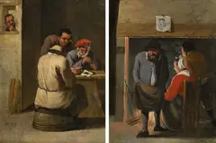Mattheus van Helmont, Genre scenes (counterparts), oil on copper