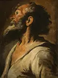 Study of a male head by circle of Domenico Fetti, oil on canvas, sold Apr 2017