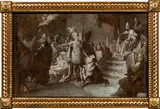 The Pope gives a blessing to a monastic order by circle of Franz Anton Maulbertsch, oil (grisaille) on paper on canvas, offered Apr 2017
