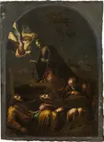 Christ on the Mount of Olives by Jacopo da Ponte, called Jacopo Bassano , follower of, oil on slate, sold Apr 2017