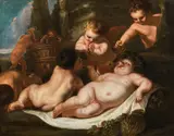 circle of Peter Strudel, Bacchanalia with putti, oil on canvas
