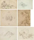 Mixed lot: figure studies (6 drawings) by Artists of the 17th-19th century, sold Apr 2017