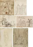 Mixed lot: figure studies (6 drawings) by Artists of the 17th-19th century, sold Apr 2017