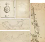 Mixed lot: sketches (5 drawings) by Artists of the 17th-19th century, sold Apr 2017