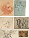 Mixed lot: studies of heads and figures (6 drawings) by Artists of the 17th-19th century, sold Apr 2017