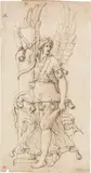 Mannerist c. 1600, Allegory (probably Constantia), pen and brown ink, unframed