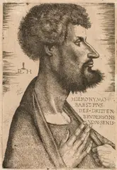 Daniel Hopfer, Jerome, nephew of Pope Pius III (Girolamo da Siena), etching, framed
