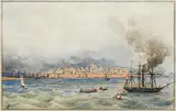 Thomas Ender, The steamship "Marianne" near Zara, 1837, watercolour on paper