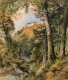 Rudolf von Alt, View of the castle Grätz of Lichnowsky near Opava  (Silesia)