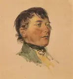 Matthias Ranftl, Head of a male (sketch), watercolour on paper, unframed
