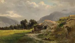 Karl Haunold, Mountainscape, oil on canvas