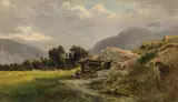 Karl Haunold, Mountainscape, oil on canvas