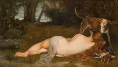 Ferdinand Schauss, A resting nymphe, 1870, oil on canvas