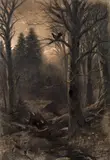 Franz Xaver von Pausinger, Wood landscape with capercaillie cock